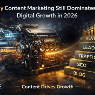 AI content creation strategy 2026 showing automated content workflow and digital marketing growth system