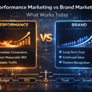 performance marketing vs brand marketing comparison strategy